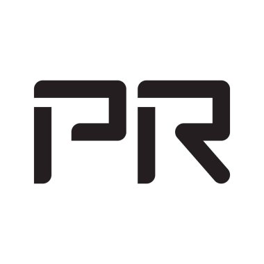 pr ilk harf vektör logo simgesi
