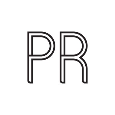 pr ilk harf vektör logo simgesi