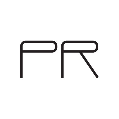 pr ilk harf vektör logo simgesi