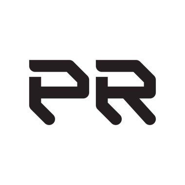 pr ilk harf vektör logo simgesi