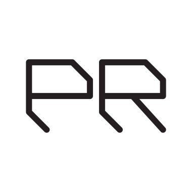 pr ilk harf vektör logo simgesi