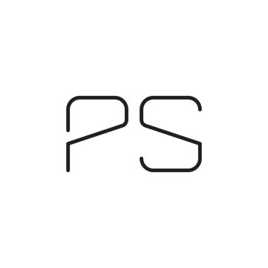 ps ilk harf vektör logo simgesi