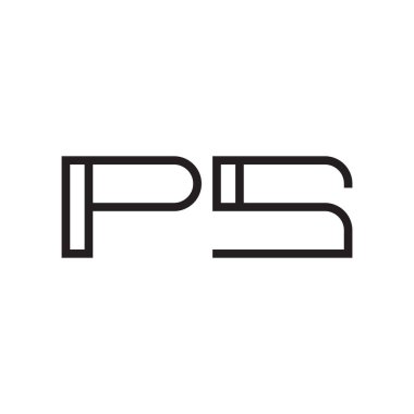 ps ilk harf vektör logo simgesi