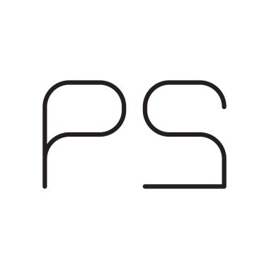 ps ilk harf vektör logo simgesi