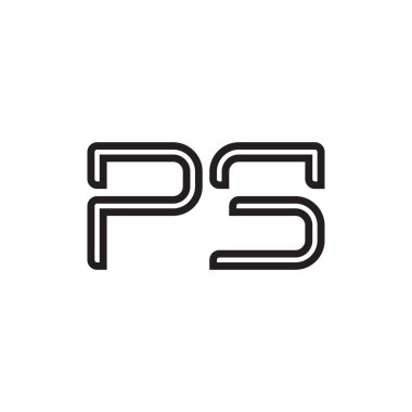 ps ilk harf vektör logo simgesi