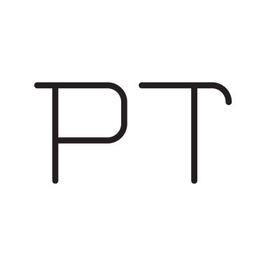 pt ilk harf vektör logo simgesi
