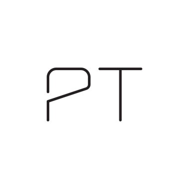 pt ilk harf vektör logo simgesi