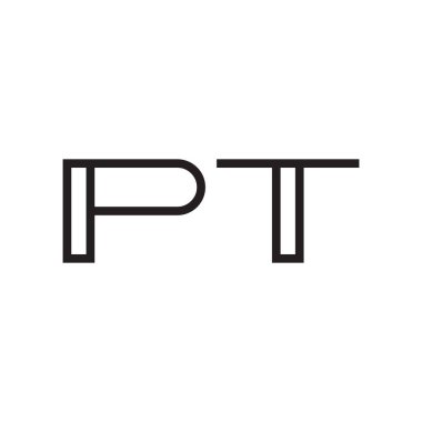 pt ilk harf vektör logo simgesi
