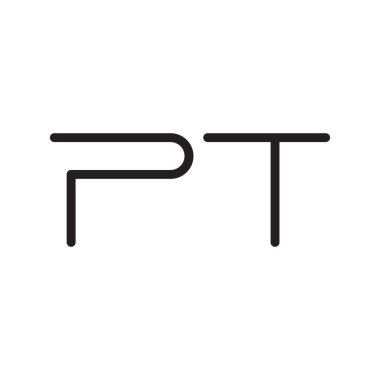 pt ilk harf vektör logo simgesi