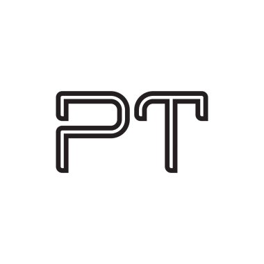 pt ilk harf vektör logo simgesi