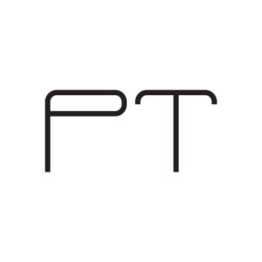 pt ilk harf vektör logo simgesi