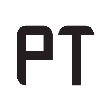 pt ilk harf vektör logo simgesi