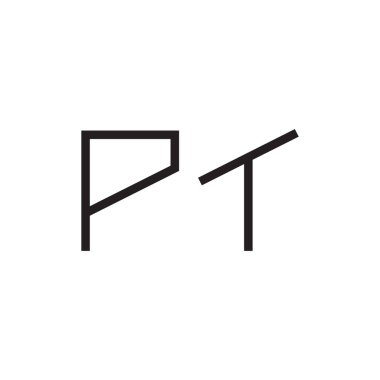 pt ilk harf vektör logo simgesi