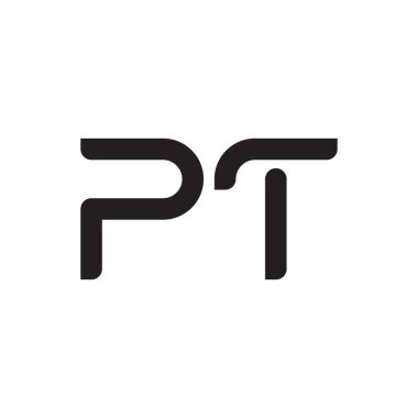 pt ilk harf vektör logo simgesi