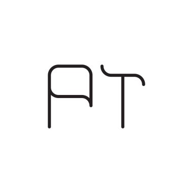 pt ilk harf vektör logo simgesi