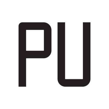 pu ilk harf vektör logo simgesi