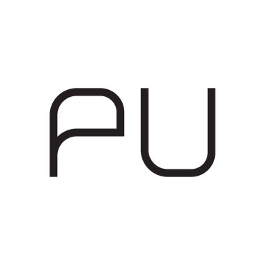 pu ilk harf vektör logo simgesi