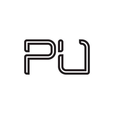 pu ilk harf vektör logo simgesi