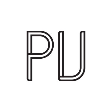 pu ilk harf vektör logo simgesi