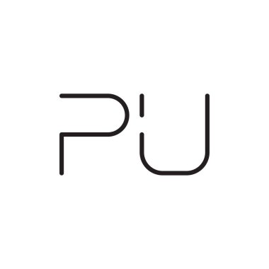 pu ilk harf vektör logo simgesi