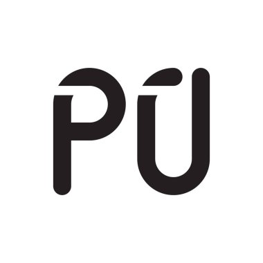 pu ilk harf vektör logo simgesi