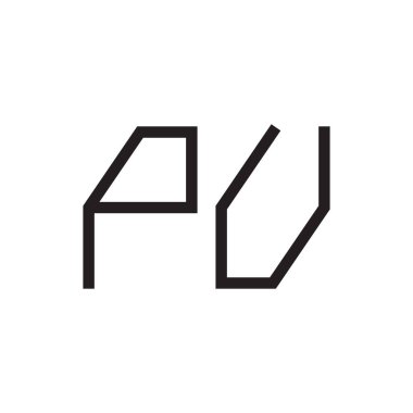 pu ilk harf vektör logo simgesi