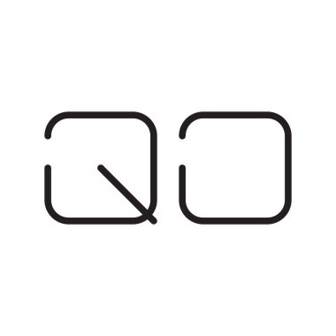 qo ilk harf vektör logo simgesi