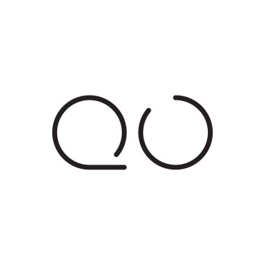 qo ilk harf vektör logo simgesi