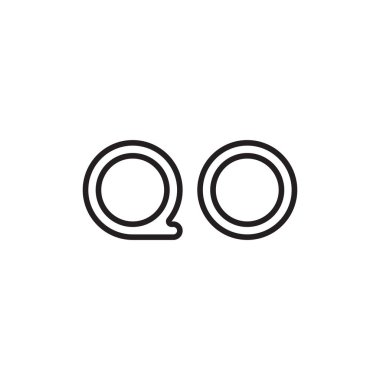 qo ilk harf vektör logo simgesi