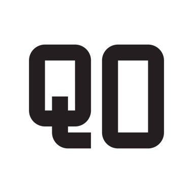 qo ilk harf vektör logo simgesi