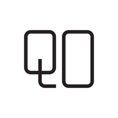 qo ilk harf vektör logo simgesi