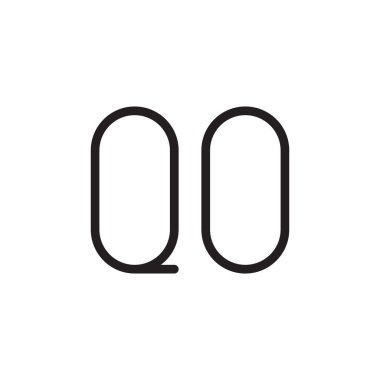 qo ilk harf vektör logo simgesi