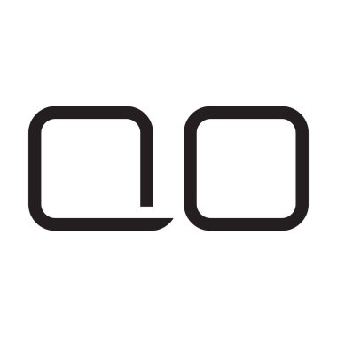 qo ilk harf vektör logo simgesi
