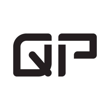 qp ilk harf vektör logo simgesi