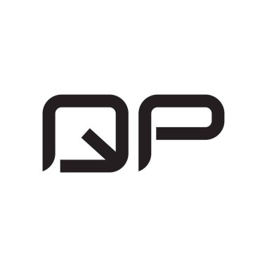 qp ilk harf vektör logo simgesi