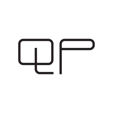qp ilk harf vektör logo simgesi