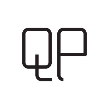 qp ilk harf vektör logo simgesi