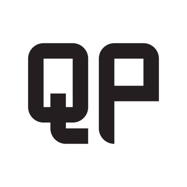 qp ilk harf vektör logo simgesi