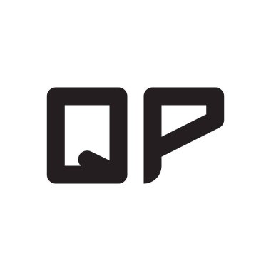 qp ilk harf vektör logo simgesi