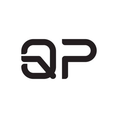 qp ilk harf vektör logo simgesi