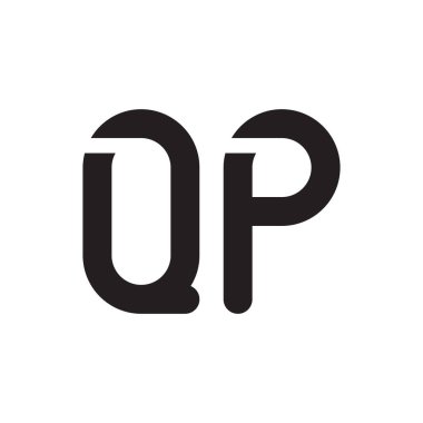 qp ilk harf vektör logo simgesi