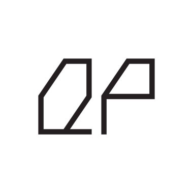 qp ilk harf vektör logo simgesi