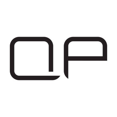 qp ilk harf vektör logo simgesi