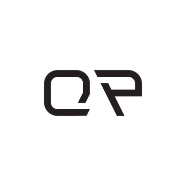 qp ilk harf vektör logo simgesi