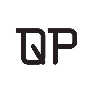qp ilk harf vektör logo simgesi