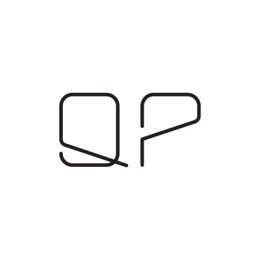 qp ilk harf vektör logo simgesi