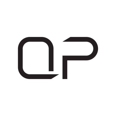 qp ilk harf vektör logo simgesi