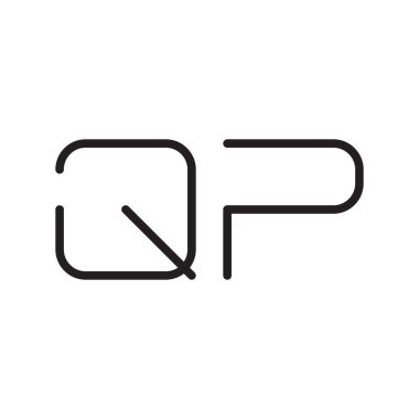 qp ilk harf vektör logo simgesi