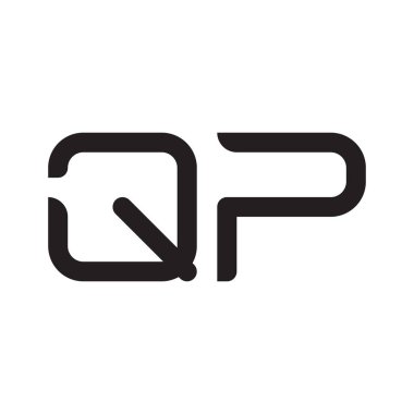 qp ilk harf vektör logo simgesi