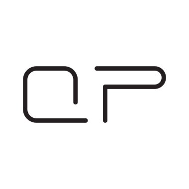 qp ilk harf vektör logo simgesi